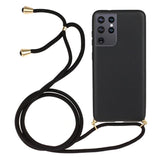 Galaxy S24 Ultra Crossbody TPU Hoesje met Koord Zwart