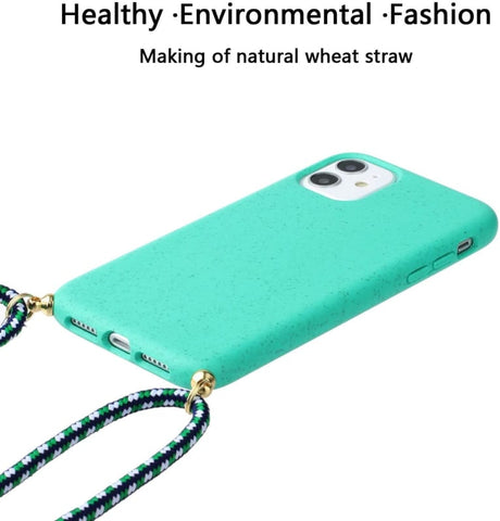 iPhone 13 Crossbody TPU Hoesje met Koord Mint