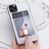iPhone 11 Pro Transparant TPU Hoesje Met Card Slot - Pasjesvakje
