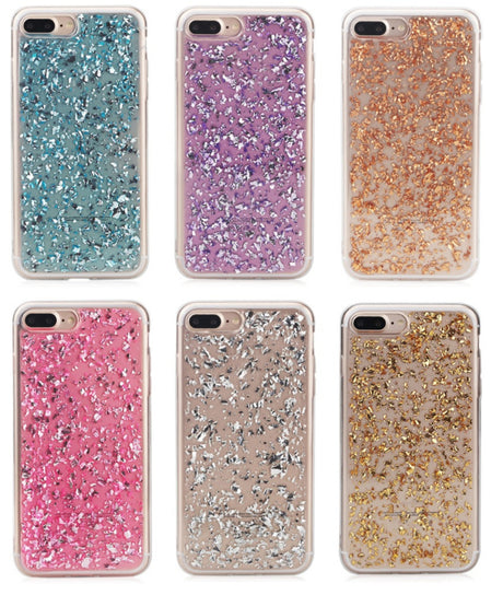 iPhone 7 Plus / 8 Plus TPU Bling Glitterhoesje Blad - Look