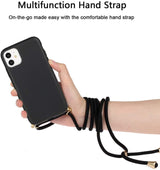 iPhone 12 Mini Crossbody TPU Hoesje met Koord Zwart