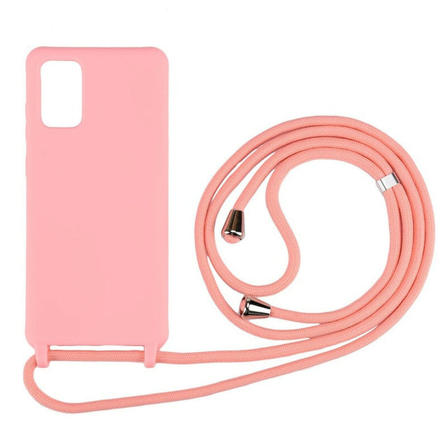 Galaxy Note 10 Plus Crossbody TPU Hoesje met Koord Roze