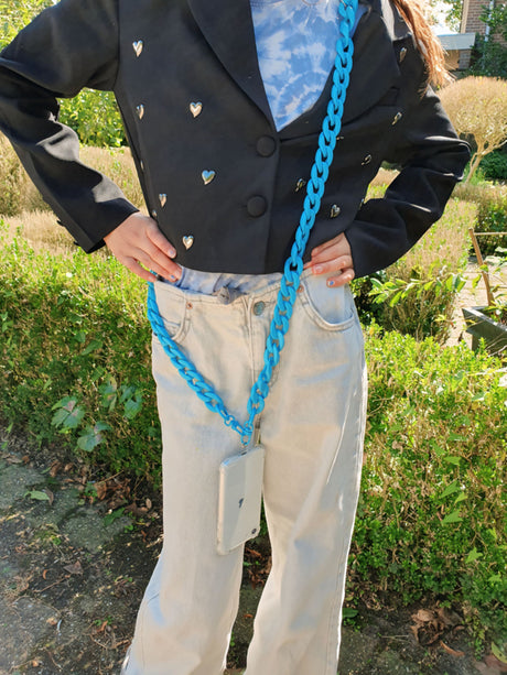 Universeel Turquoise Blauw Telefoonkoord / -Ketting Acryl