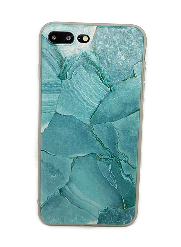 iPhone 7 Plus / 8 Plus Soft TPU Hoesje Marmer Azuurblauw
