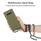 Galaxy S10 Plus Crossbody TPU Hoesje met Koord Groen
