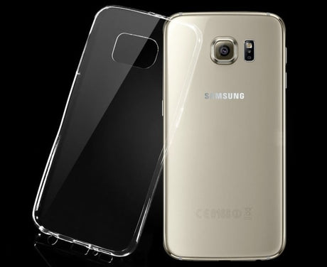 Galaxy S6 Edge Soft TPU Hoesje Transparant / Grijs / Roze