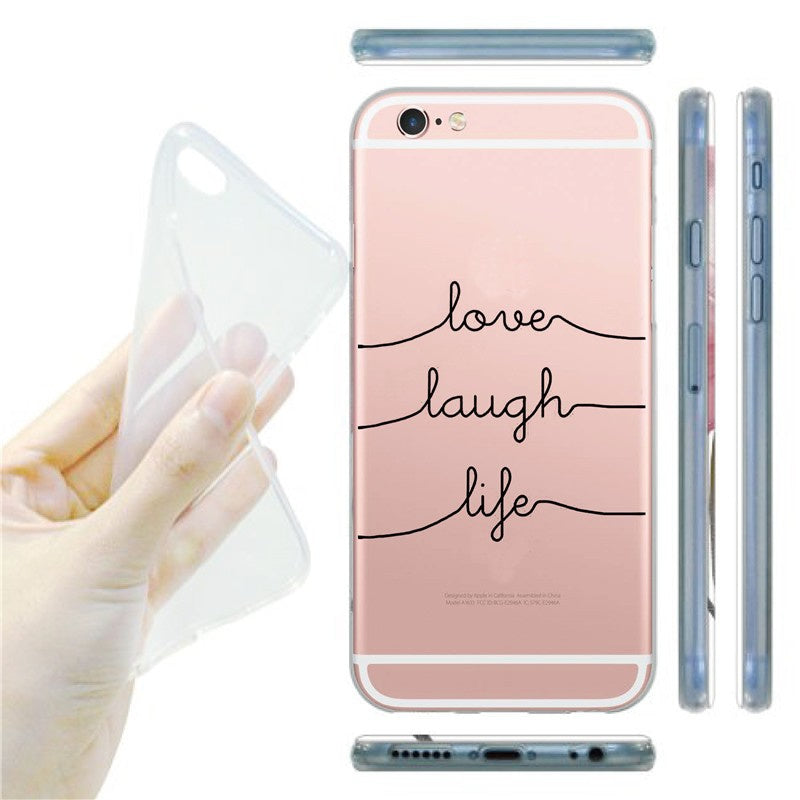 iPhone 6 / 6S Soft TPU Hoesje Love Laugh Life Print