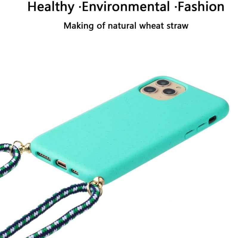 iPhone 15 Pro Crossbody TPU Hoesje met Koord Mint