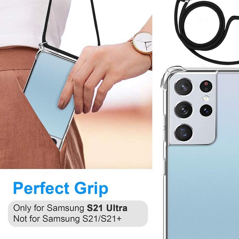 Galaxy S24 Ultra Crossbody Transparant TPU Hoesje met Koord