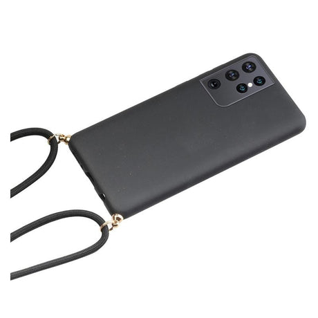 Galaxy S24 Ultra Crossbody TPU Hoesje met Koord Zwart