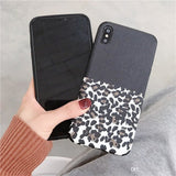 iPhone 6 Plus / 6S+ Soft TPU Hoesje Half Luipaard Print Structuur