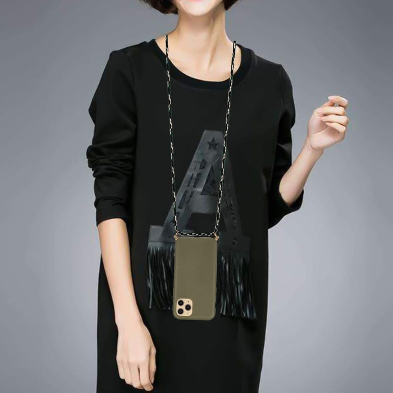 iPhone 15 Pro Max Crossbody TPU Hoesje met Koord Groen