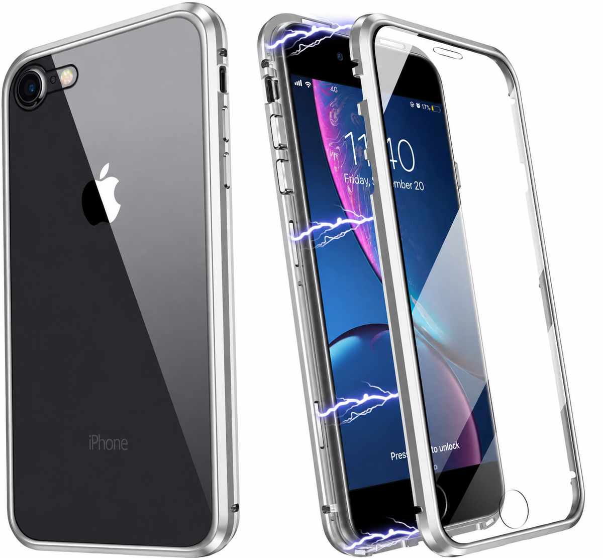 iPhone 7 / 8 / SE 2020-2022 360° Magnetisch Hoesje Dubbelzijdig Glas