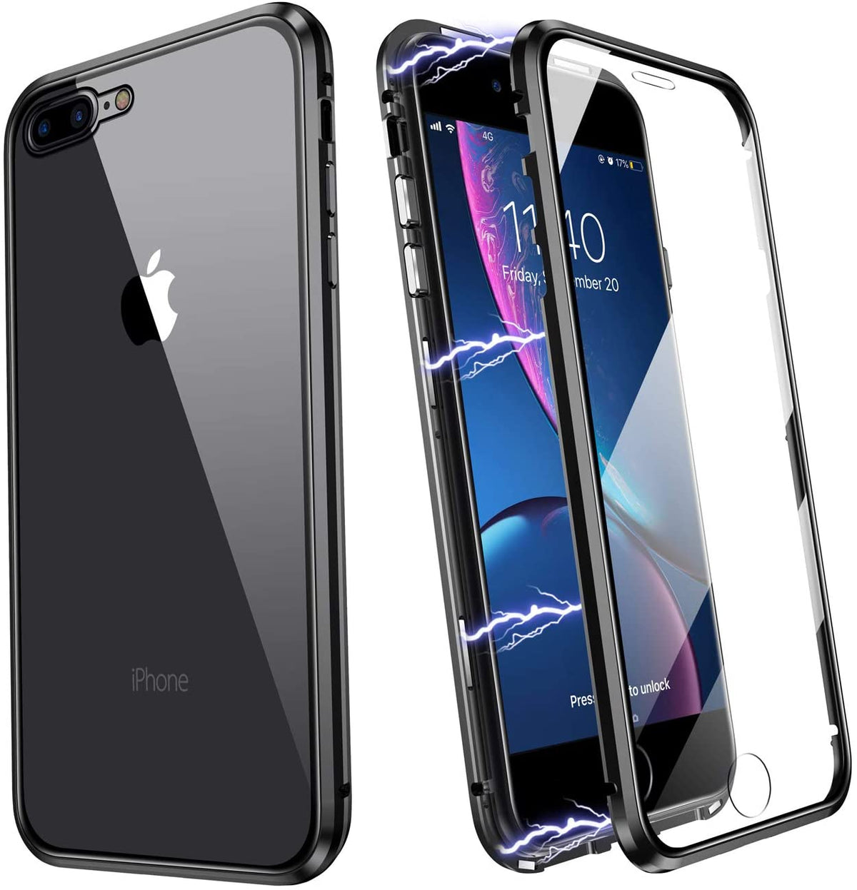 iPhone 7 Plus / 8 Plus 360° Magnetisch Hoesje Dubbelzijdig Glas