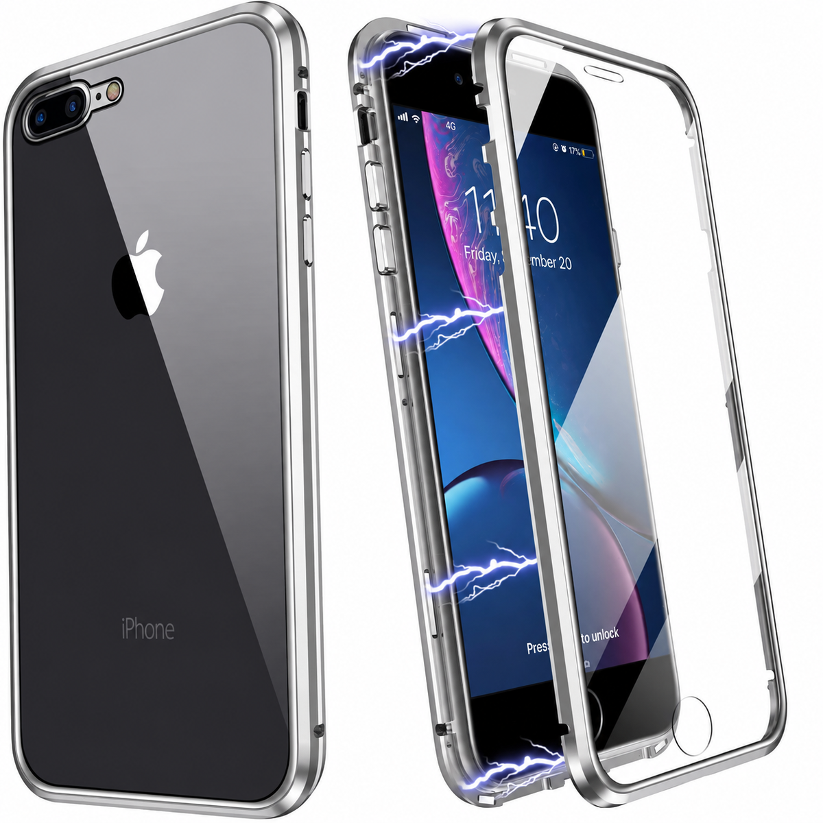 iPhone 7 Plus / 8 Plus 360° Magnetisch Hoesje Dubbelzijdig Glas