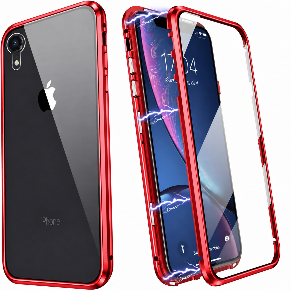 iPhone Xr 360° Magnetisch Hoesje Dubbelzijdig Glas